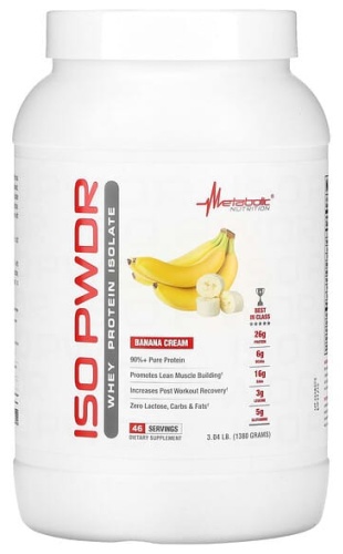 Metabolic Nutrition ISOpwDR, изолят сывороточного протеина банан 1380 г