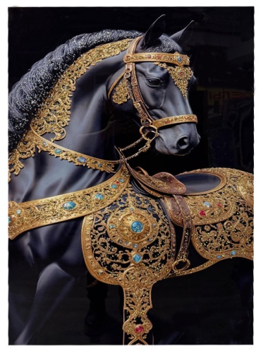 Картина Черная лошадь в раме A Amorra 70x100 см