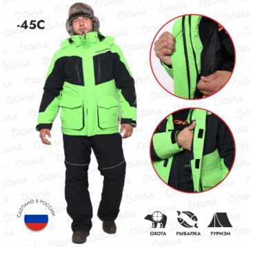 Костюм TRITONGEAR STAN PRO -45 ПК (Таслан, Чёрно-Салатовый) 44-46 170-176 44, 46