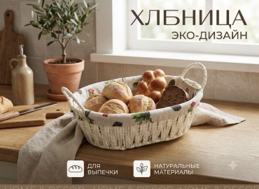 Хлебница 30207878_13678777777, джут, лен
