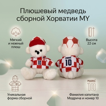 Мягкая игрушка 121JOY футбольные медведи, 22 см