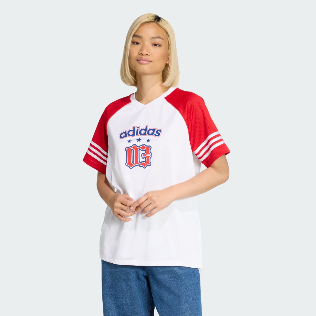 Футболка adidas белый, красный