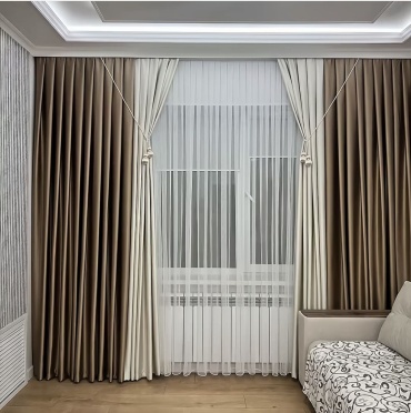 Комплект 700x280 см 3 шт, блэкаут, бежевый, айвори