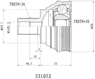 INKO шрус наружный 331052