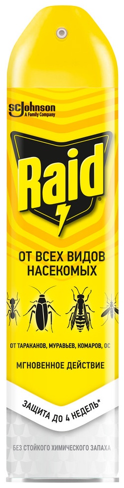 Аэрозоль RAID от всех видов насекомых 300 мл