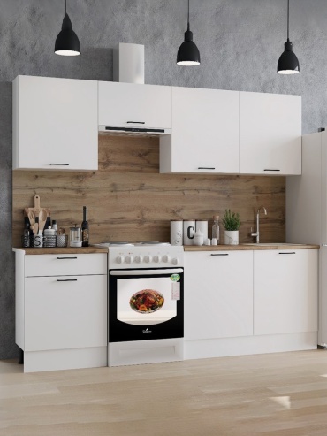 Кухонный гарнитур ART KITCHEN , 240x220х60 см, ЛДСП, белый