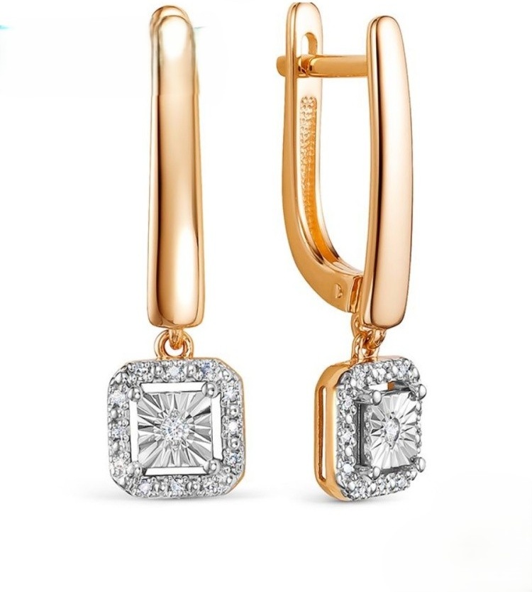 Серьги Vesna 23431-159-46-00 вес 4.26 г золото, бриллиант