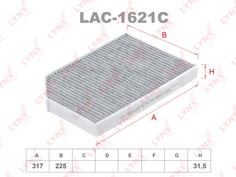 LYNXauto салонный фильтр LAC1621C