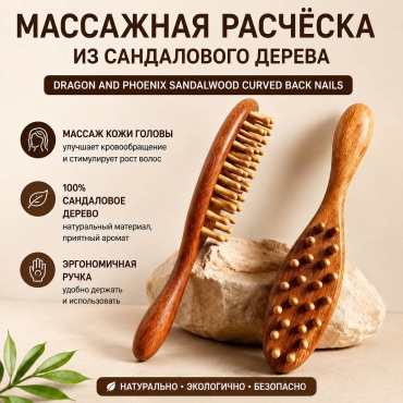 Qupoqoo массажная расческа 20,4x4,7 см