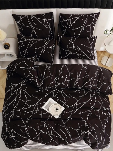 Комплект Alanna HD 033 1.5-спальный поплин, сатин, 2 наволочки: 70x70 см