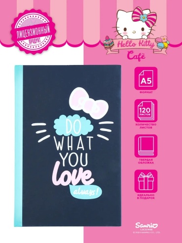 Дневник личный Hello Kitty 376566670, A5, 120 л, черный