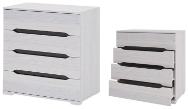 Комод DOMA VAL-80, 80x45x83 см, белый, светло серый