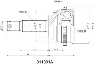 INKO шрус наружный 311001A