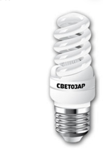 Светозар 20W E27, люминесцентная, теплый белый