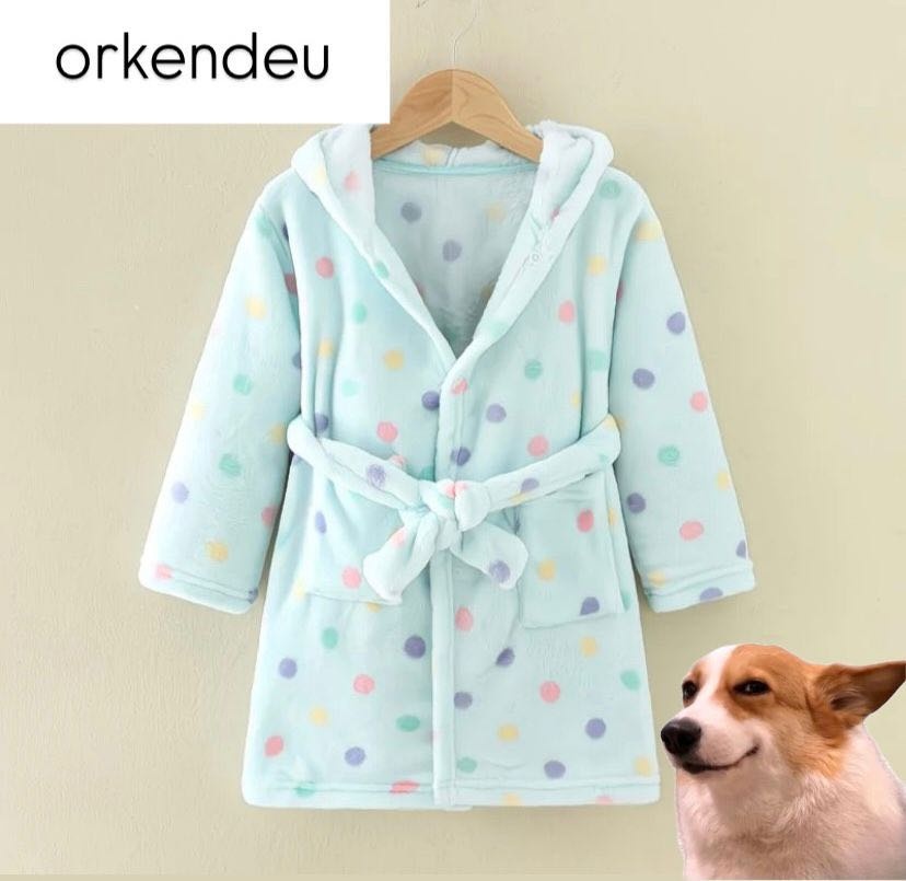 Флисовый халат Orkendeu голубой