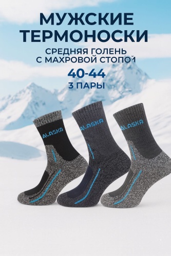 Термоноски UNI STORE 3 пары мультиколор 40-44