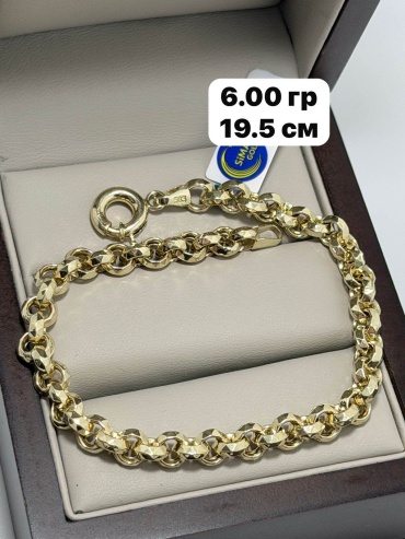Золото 832329393 длина 19.5 см, вес 6 г золото, плетение шопард