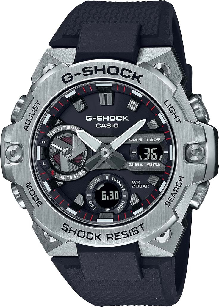 Кварцевые CASIO GST-B400-1ADR нержавеющая сталь, полимерный пластик, карбон
