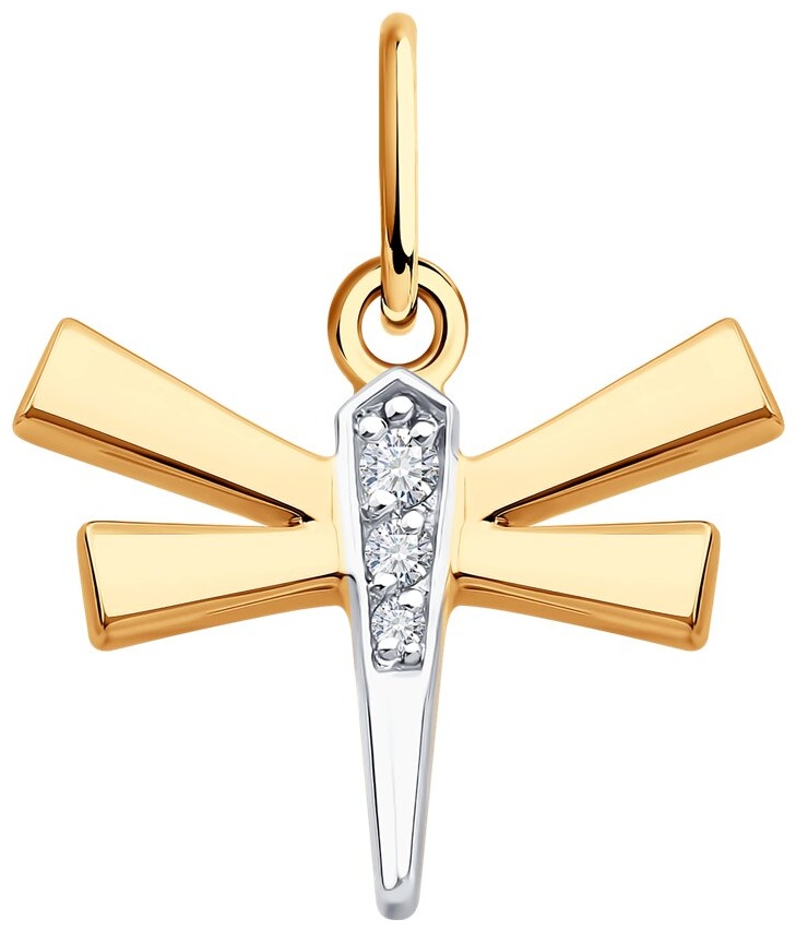 Подвеска Diamant 1-24820-031-15 вес 0.78 г золото, фианит