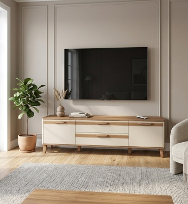 ТВ-тумба напольная LIONETO AMBER, 184.4x50.6x45 см, коричневый, бежевый