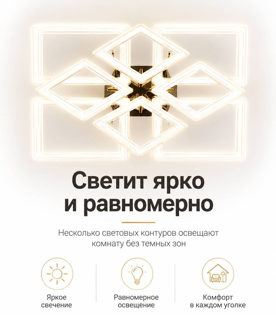 Люстра потолочная Mizam LED, кол-во ламп: 8 шт