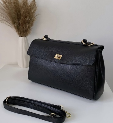Портфель Genuine Leather натуральная кожа черный
