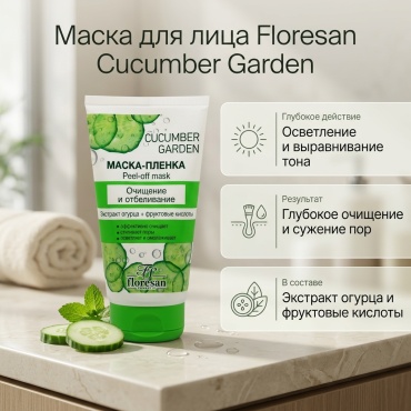 Маска для лица Floresan пленка Cucumber Garden 150 мл