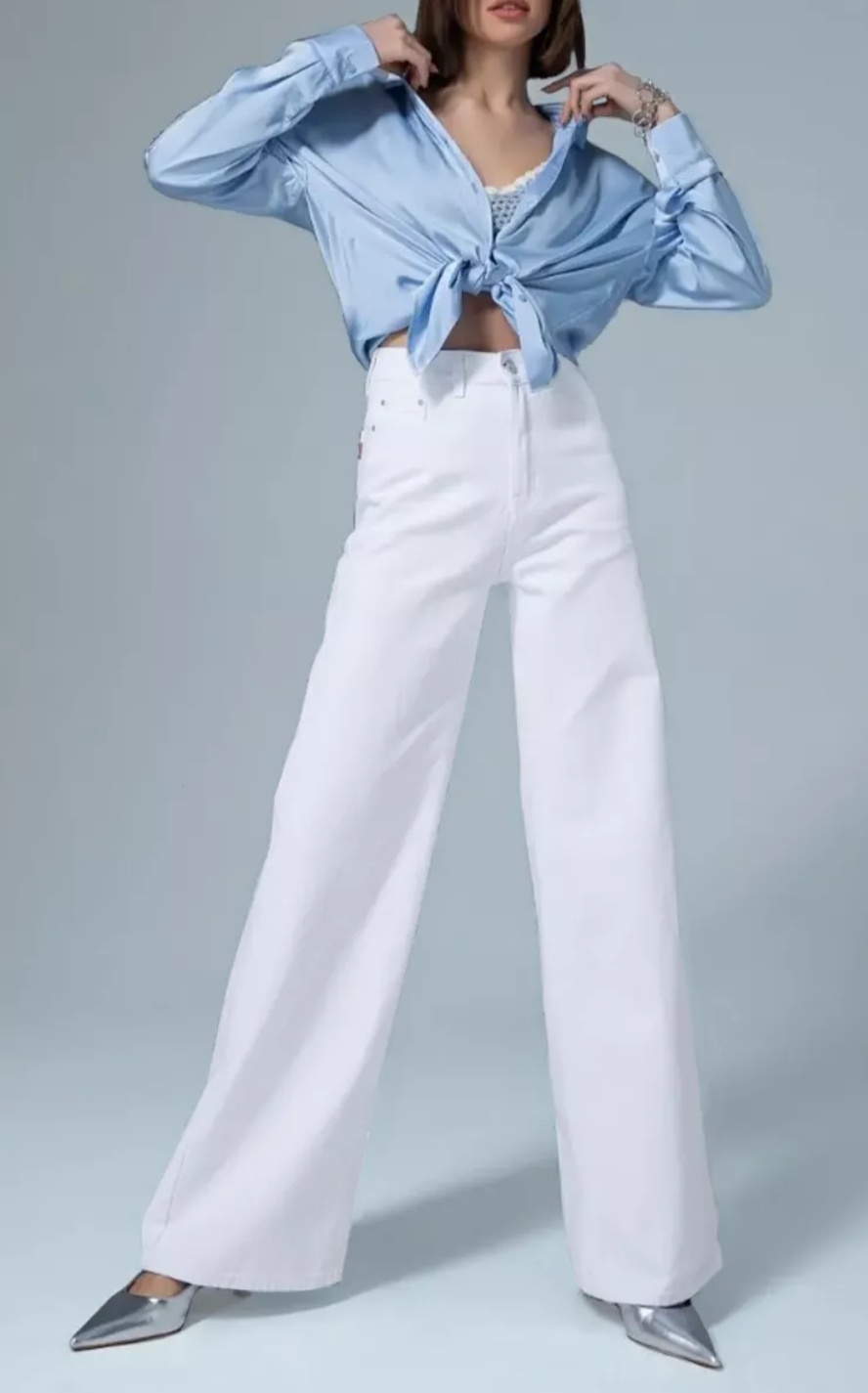 Джинсы широкие и расклешенные Fashion белый