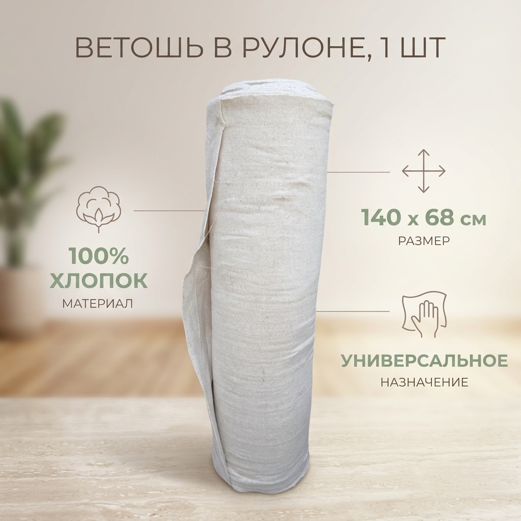 Ветошь для пола, универсальная, для промышленности 167131174 1 шт, хлопок