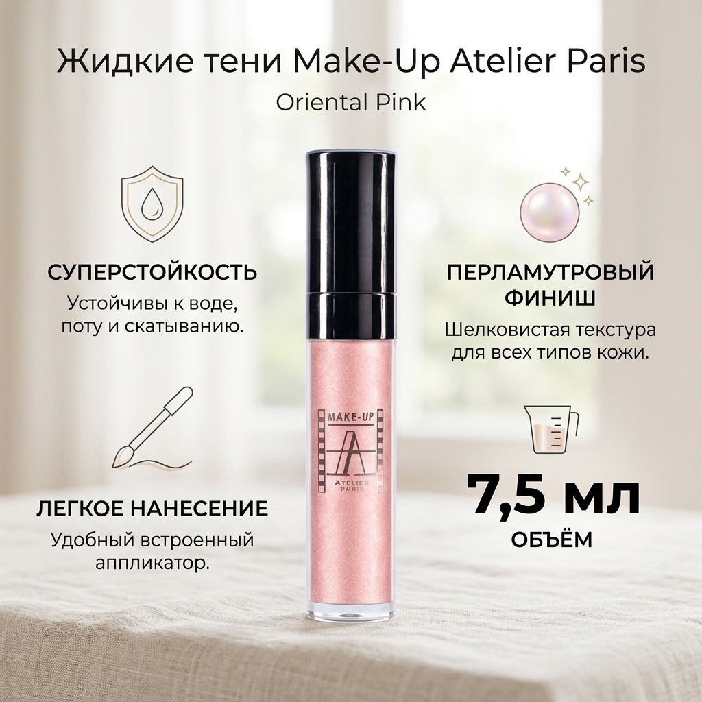 Make-Up Atelier Paris тени жидкие Long Wear Liquid Oriental Pink