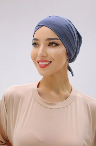 Хиджаб Muslima style размер универсальный, джинсовый синий
