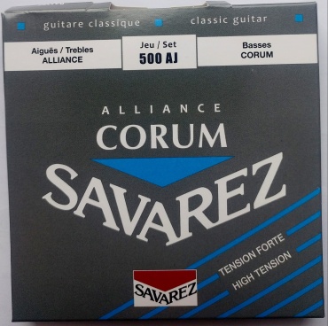Струны для классической гитары  Savarez 500 AJ Alliance Corum, сильное натяжение, посеребрённые
