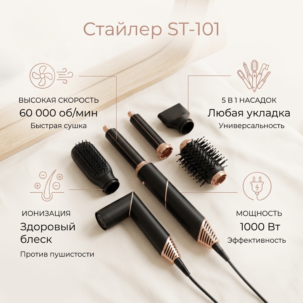 ST-101 стайлер черный, золотой