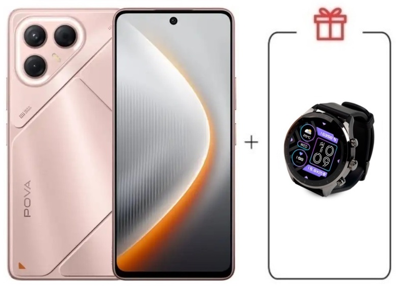 Смартфон TECNO Pova 7 8 ГБ/128 ГБ розовый + подарок