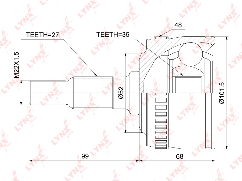LYNXauto шрус CO5302A