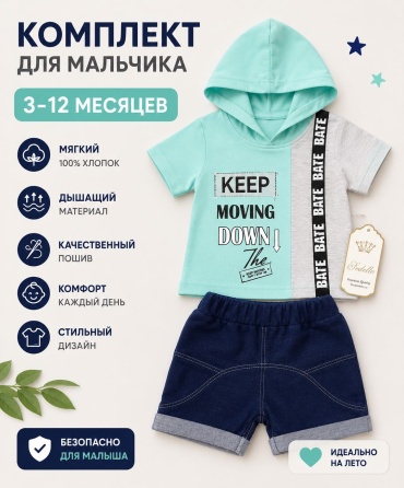 Комплект синий, голубой