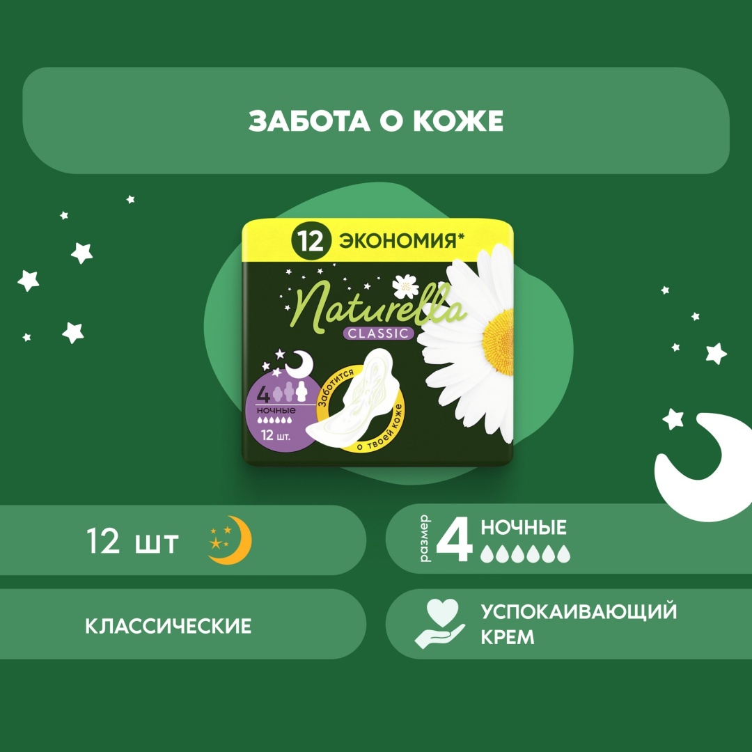 Naturella прокладки Classic ночные 12 шт