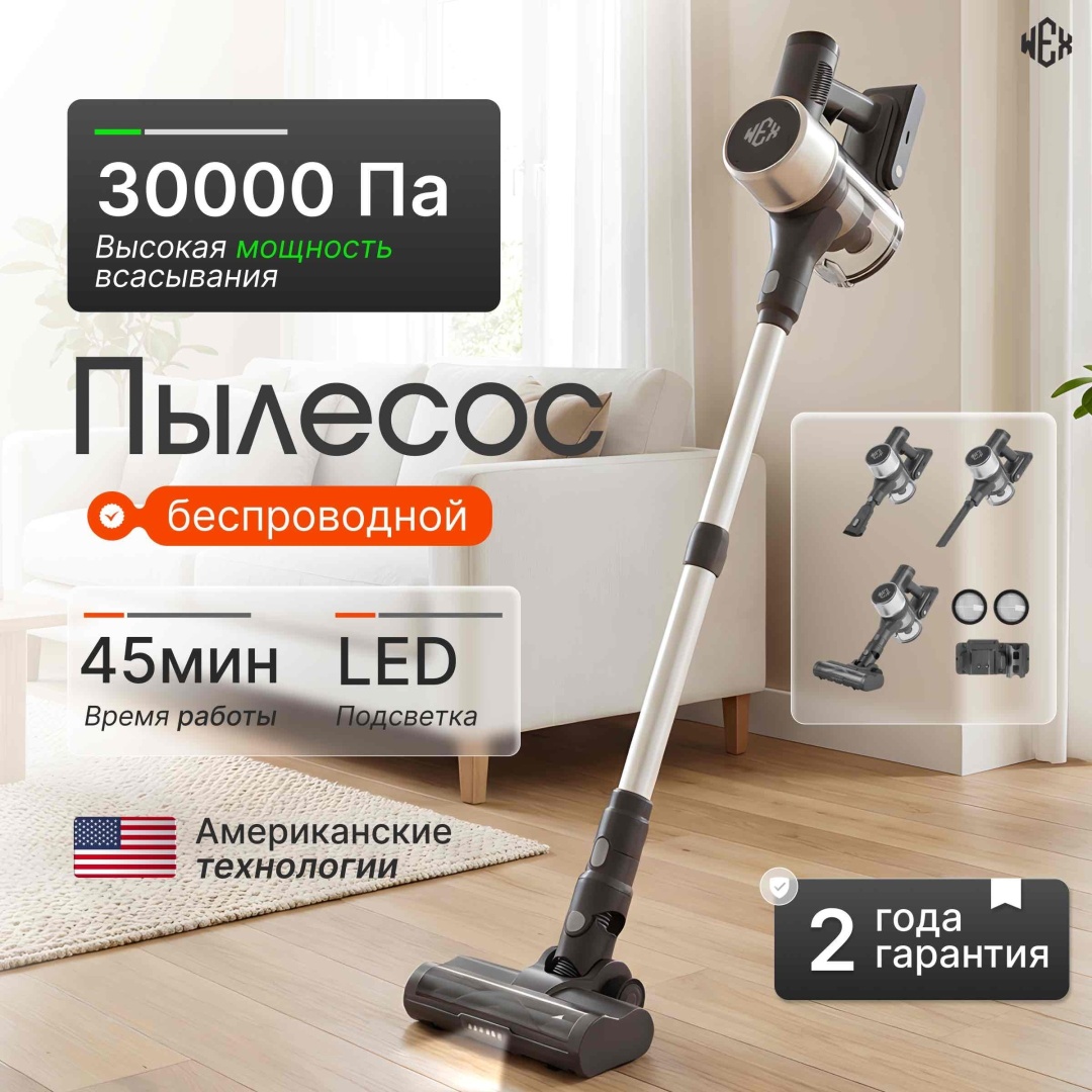 Пылесос WEX Airwave WW600 черный, серый