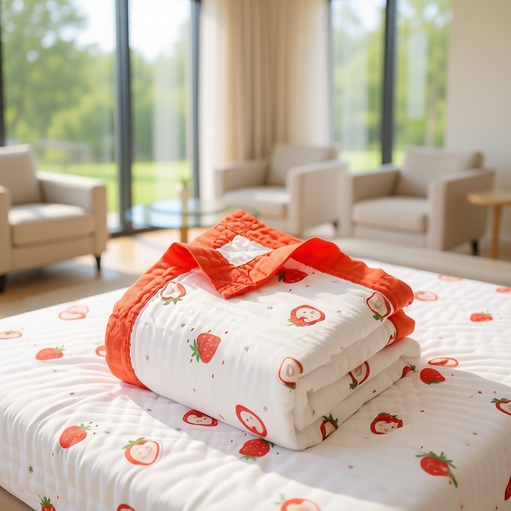 Детский плед Dana Home Dana Home 110х110 см, хлопок, муслин, оранжевый, белый