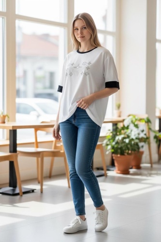 Футболка FASHION белый, черный