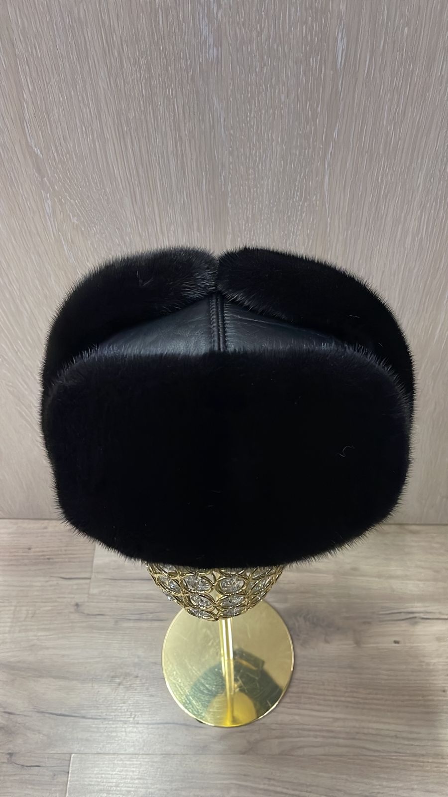 Ушанка SemiFur размер универсальный, черный