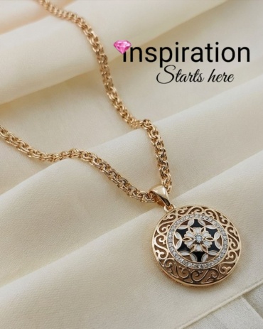 Колье Inspiration 089633393 длина 55 см вес 6.25 г золото, фианит