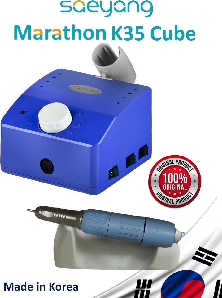SAEYANG Marathon K35 Cube Blue (Голубой), наконечник SDE-SH20N и подставка аппарат