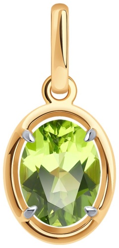 Подвеска Diamant 5085776 вес 1.02 г золото, хризолит