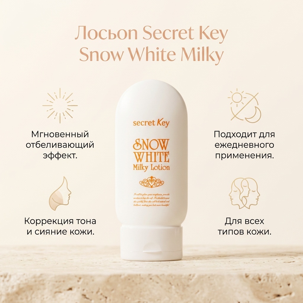 Secret Key лосьон Snow White Milky, отбеливающий лосьон, 120 г 120 мл