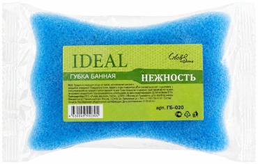 Ideal губка для тела, для душа синий 1 шт