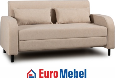 Диван Euromebel Киото, 165х91 см, обивка велюр, бежевый