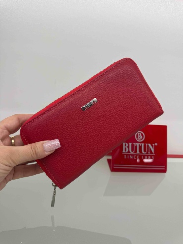 Кошелек BUTUN натуральная кожа красный