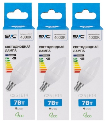 SVC 7W E14, светодиодная, естественный белый