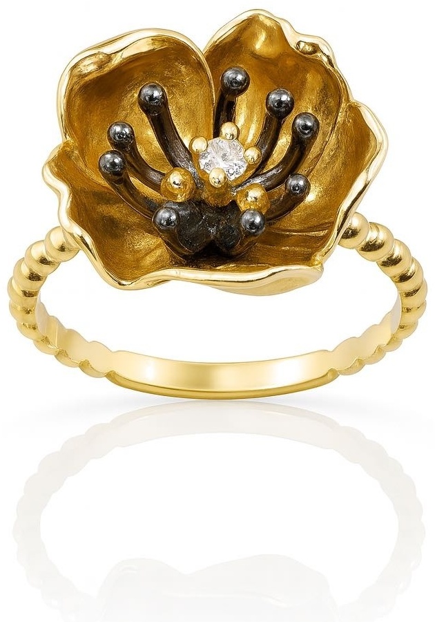 ALMAZ 01К010489 размер 17.5 вес 4 г золото, бриллиант